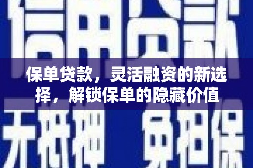 宁县保单贷款，灵活融资的新选择，解锁保单的隐藏价值