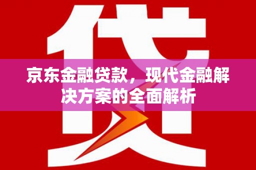 宁县京东金融贷款，现代金融解决方案的全面解析