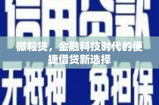 宁县微粒贷，金融科技时代的便捷借贷新选择